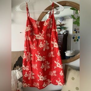 Red Hawaiian mini dress
